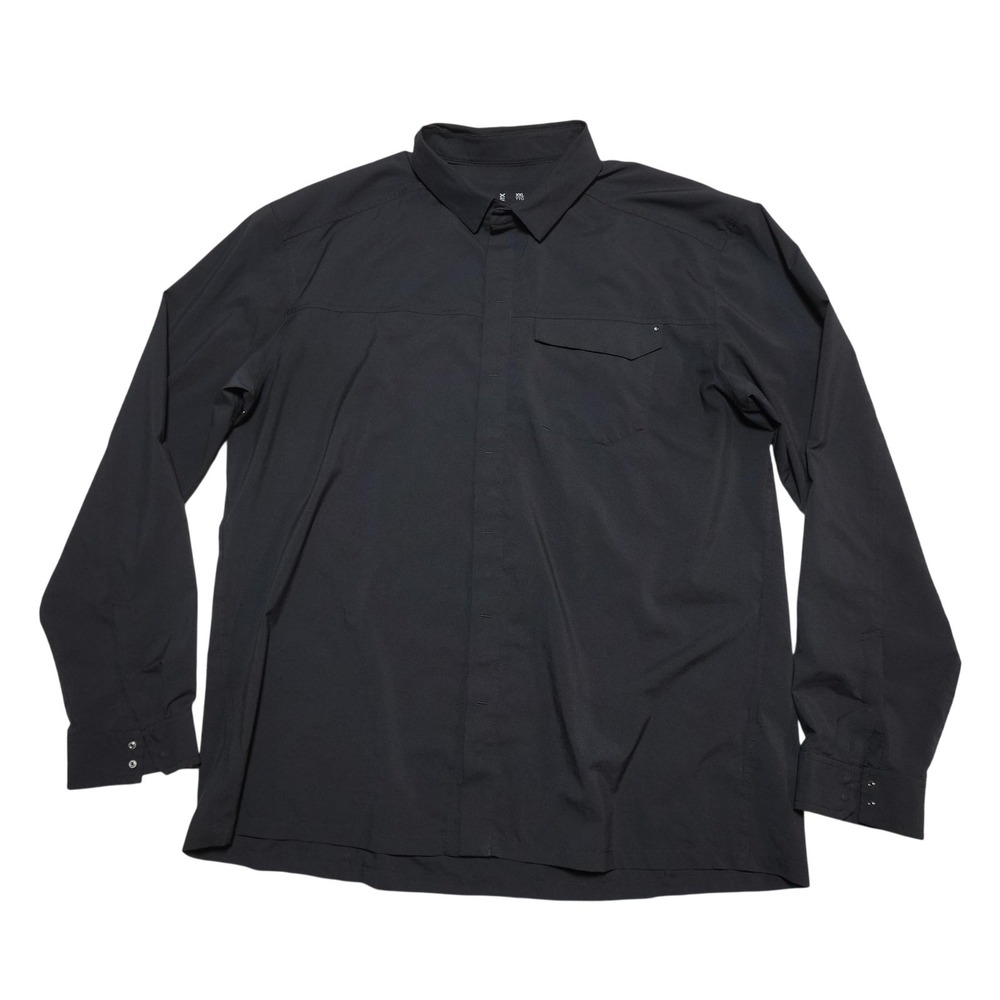 Arc'teryx Shirt Mens 2XL Black Solid Long Sleeve Snap Button Up Outdoor Casual